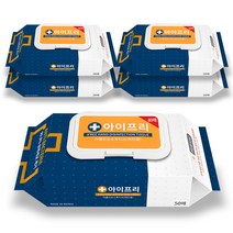 99.9% 살균 아이프리 더클린 소독용에탄올 손소독티슈 80매, 5개
