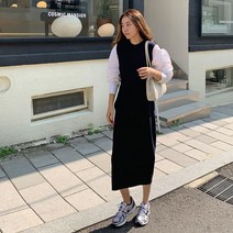 더옷장 이프온리 셔츠배색니트원피스