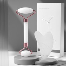 페이스롤러 니들롤러 마사지롤러 구아샤 롤러 마사지 얼굴 목 눈 수지 페이셜 뷰티 스킨 케어 과샤 스크레, 03 White