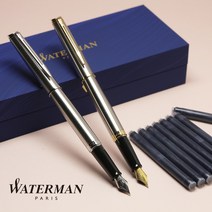 워터맨 [무료각인+선물포장]뉴헤미스피어 스텐 만년필+잉크카트리지 1팩, 각인필요없음, 스텐GT, F