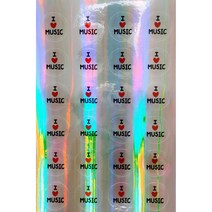 아이러브뮤직 원형 스티커(홀로그램 투명 스탠다드) 지름 30mm
