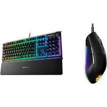 스틸시리즈 에이펙스 3 RGB 게이밍 키보드 10존 조명 IP32 방수, 기본