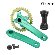 IXF MTB 자전거 액세서리 크랭크 셋 중공 일체형 수정 된 단일 디스크 104BCD 32/34/36/38/40/42T 샤프트, 170mm, 34T, Green and BB68