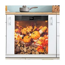 가을 수확 자석 식기 세척기 커버 풍경 문 데칼 패널 주방 가전 냉장고 장식 58 4x66cm(23x26인치)