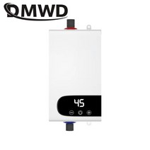 가정용전기보일러 전기 순간온수기 dmwd 벽 마운트 tankless 욕실 순간 온도 조절기 난방 샤워 led 디스플레이 6000w 돼지꼬리히터 대체 심야 전기온수기 상향식, 샤워 사용, 미국 플러그
