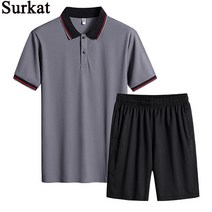 Surkat 남성 반팔 셔츠 + 남성 반바지 유행 남자 반팔반바지세트
