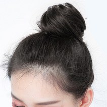 달자샵 승무원 면접 자연스러운 헤어스타일 똥머리 부분 가발 곱창머리끈, 1개입, 브라운 블랙