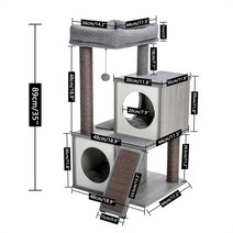 먼치킨 원목 캣타워 푸시캣 무소음 캣휠 고양이 호텔 캣돌 나무 집 콘도 놀이터 가구, amt0014gy-b, 사진으로, 협력사