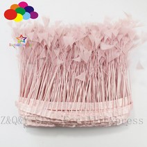 헤어장식 깃털 자연 10-15CM (4-6 인치) 눈물 납작한 머리 칠면조 염색 핑크 천 가장자리 DIY 공예 보석 깃털