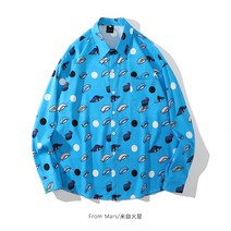봄 가을 커플셔츠 시밀러룩 스시 무늬 남방
