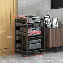 오디오랙 음향 스피커 받침대 앰프 영상 기기 케비넷, 3레이어블랙프레임+블랙월넛보드
