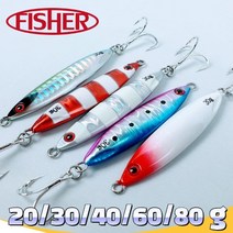 심쿵낚시-피셔 리얼앤초비 슬로우지그 메탈지그(20g~80g) 삼치/갈치/농어/방어/부시리, 80g, Color-01