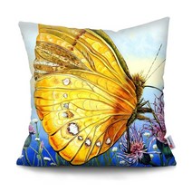 조약돌소파MTMETY 아름다운 나비 베개 케이스 Ins 스타일의 꽃 풍경 쿠션 커버 소파 자동차 허리 던져 홈, 17 BZML1T1175_02 50x50cm