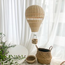 라탄 열기구 조명 인테리어모빌 아기방 아이방꾸미기 인테리어(+꼭고핀 연결고리포함), 라탄열기구+조명(백색)