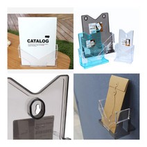 1단 디자인 카달로그 브로셔 꽂이 A6-검정 명함스탠드 쿠폰거치대, A4-검정