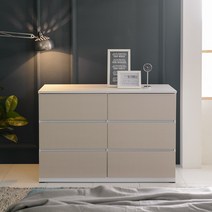 동서가구 이즈 로라 1200 3단 와이드 서랍장, 그레이화이트