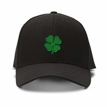 Speedy Pros 커스텀 야구 모자 4 잎 클로버 자수 아크릴 아빠 남성 및 여성용 블랙 디자인 전용, Black Design Only