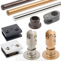 샤워부스부속 유리브라켓 유리홀더 파티션부품, 07.파이프고정유리잡이브라켓19mm 크롬