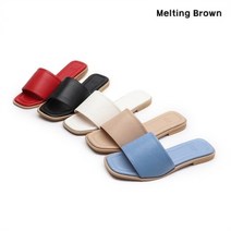 [로즈블로썸] [멜팅브라운] 양가죽 여성 캐주얼 플랫 슬리퍼 1.5cm (7293515)