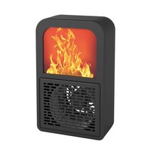 충전 손난로 400w 3d 불꽃 벽난로 히터 미니 전기 따뜻한 가정 공기 기계 데스크탑 라디에이터 뜨거운 겨울, 1 PCS