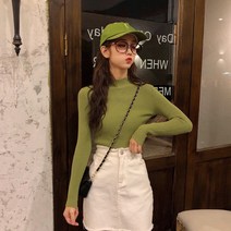가을니트 새로 나온 이너니트 와이드 루즈핏 긴소매 상의 여성 일자 치마 외 이너티셔츠 334996706