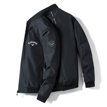Callaway 봄 골프 남성 재킷 지퍼 칼라 브랜드 야구 의류 캐주얼 스포츠 탑, 없음, 01 Black+4XL  8590kg