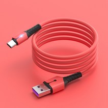 액상 실리콘 램프 케이블 안드로이드 TYPE-C 휴대폰 5A 급속 충전기 케이블 적용, 레드, 안드로이드인터페이스-2.0M