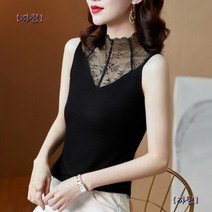 여성 레이스 나시 티셔츠 민소매블라우스 이너 목폴라