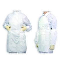 KM 크린룸 제전 방진 앞치마 청정룸 반도체 클린룸 연구실 실험실, 화이트, 1개