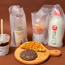 포장스토리 카페 컵캐리어 테이크아웃 커피 HDPE 비닐 무지, 컵캐리어 2구 (200매)