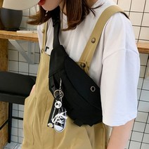 벨트형 슬링백 검은색 캐주얼 크로스 메신저백 허리쌕
