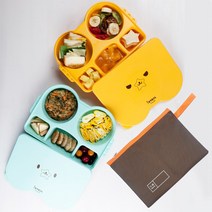 아이별프렌즈 아이별프렌즈 옥수수 도시락 식판 뚜껑 아기 유아식판, 도시락민트+파우치