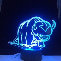 라바램프 해파리무드등 용암램프 마그마램프 avatar last airbender nightlight the legend of aang 3d, 7색 리모컨 없음