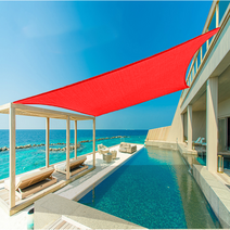 썬키다 HDPE 메쉬 그늘막 썬쉐이드, 2m x 3m 사각, 파이어리 레드