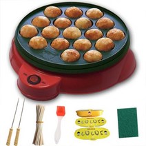 타코야끼기계 메이커 가정용 타코야끼팬 문어빵 철판구이 220V 650W 문어 그릴 팬 베이, red