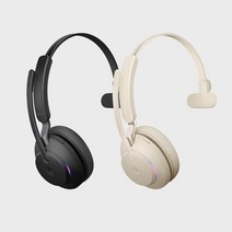 자브라 Jabra Evolve2 65 Mono 무선 헤드셋 / MS Teams Zoom Skype, 블랙+USB-C+MS(충전스탠드포함)