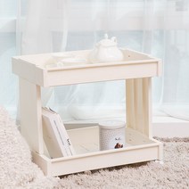 스퀘어 와이드 트롤리 선반 2단, 아이보리