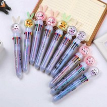 10색볼펜 볼펜 10컬러볼펜 토끼볼펜 2023년볼펜 0.5mm 10볼펜 계묘년 10컬러 애니멀 스팽글, 토끼(랜덤)