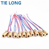 10PCS 5V 650nm 5mW 조정 가능한 레이저 도트 다이오드 모듈 빨간 광경 구리 머리 소형 포인터