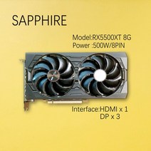그래픽카드 사파이어 rx580 8g rx590 8gb 니트로 5500xt 5600xt 5700xt 6700xt 6800xt 6900xt vega amd 비디오 데스크탑 pc 맵, rx5500xt 8g