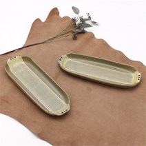 [네모잡화] 달소금 도자기 수제그릇 손치 생선 긴접시