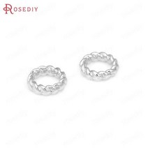 링 14K반지 4MM 6MM 8MM 18K 골드 컬러 황동 트위스트 와이어 반지 폐쇄 쥬얼리 제작 용품 Diy 재료 액세서리 50 개 193808
