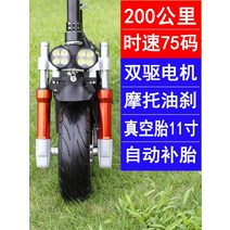 출퇴근 듀얼 전동 킥보드 접이식 전기 자전거 스쿠터, 80km 48V25AH 금, 48V