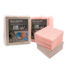 kimspp 원데이 물결행주(50매) 33x35cm 비스코스행주 일회용행주, 레드오렌지[KP236]