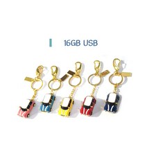 미니쿠퍼 USB메모리 16GB 키홀더 메탈키링 열쇠고리 미니어처 미니쿠퍼 용품 액세서리, (04)레드