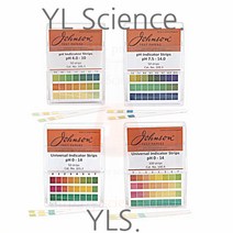 (JLS) Johnson Professional pH시험지 정밀형 만능형 pH Test Paper 산도측정 리트머스지 염화코발트지, 광역형 4색 pH 0~14.0 (100매)