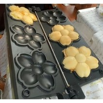 동전빵 기계 십원빵 창업 휴게소 카페 호떡 호두 길거리 와플 에그빵 동전빵 노점, 전기 3구 벚꽃 빵 기계 14cm