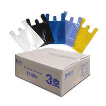 손잡이봉투 3호(대) 2000장 23(33)x38cm (흰색/검정/청색/청유백/노랑), 100개, 흰색