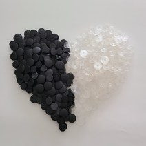 투명단추 검정단추 20개입 꼬다리 단추 버튼 슬리퍼 부자재 DIY, 투명단추20개입