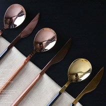 르리에 오리엔트 로즈골드 골드 블랙 커트러리 2color, 디너나이프, 로즈골드 블랙